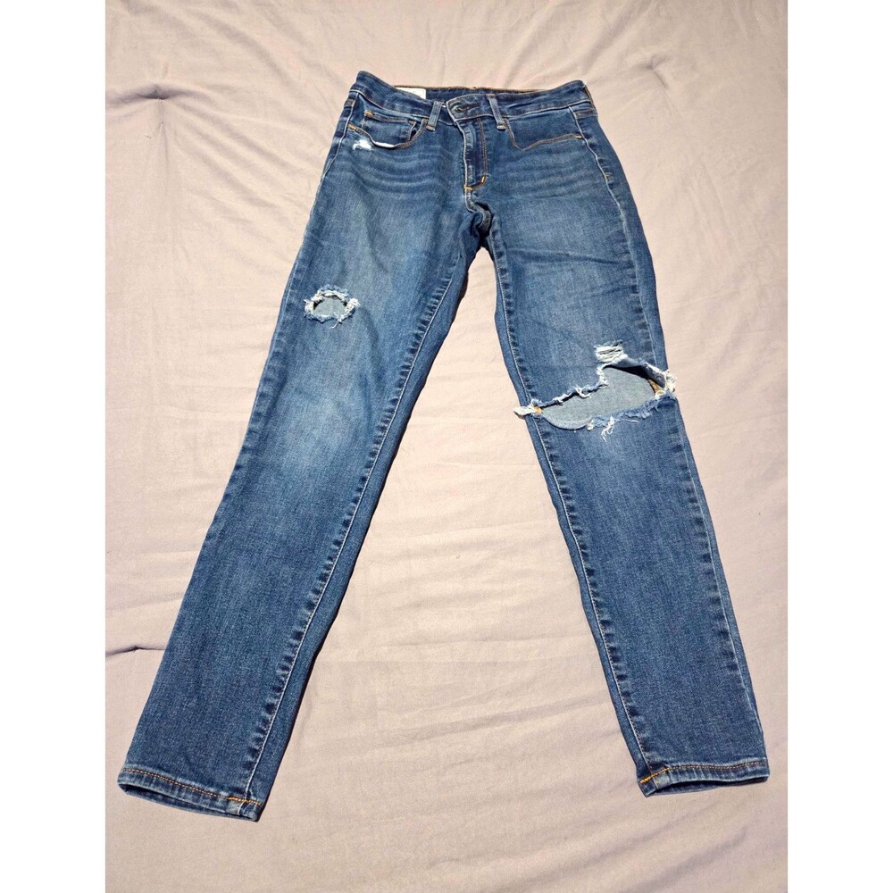 Gap Universal Jegging Womens Size 29 8R Medium Wash Distressed Mid Rise Jeans